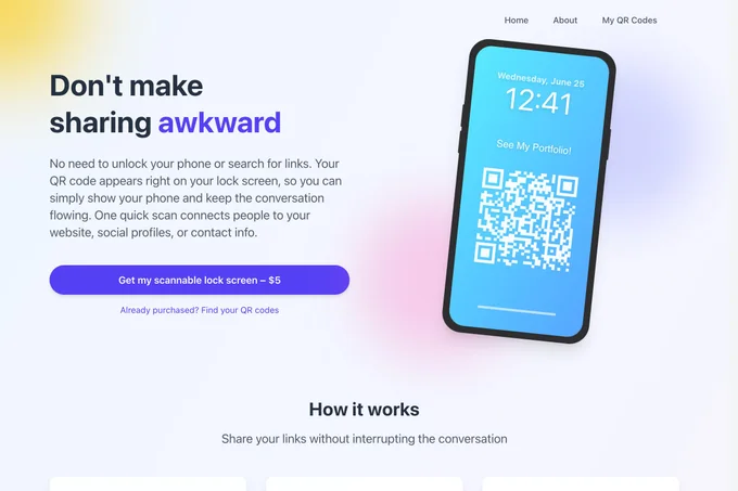 Screenshot of QR Lock Screen