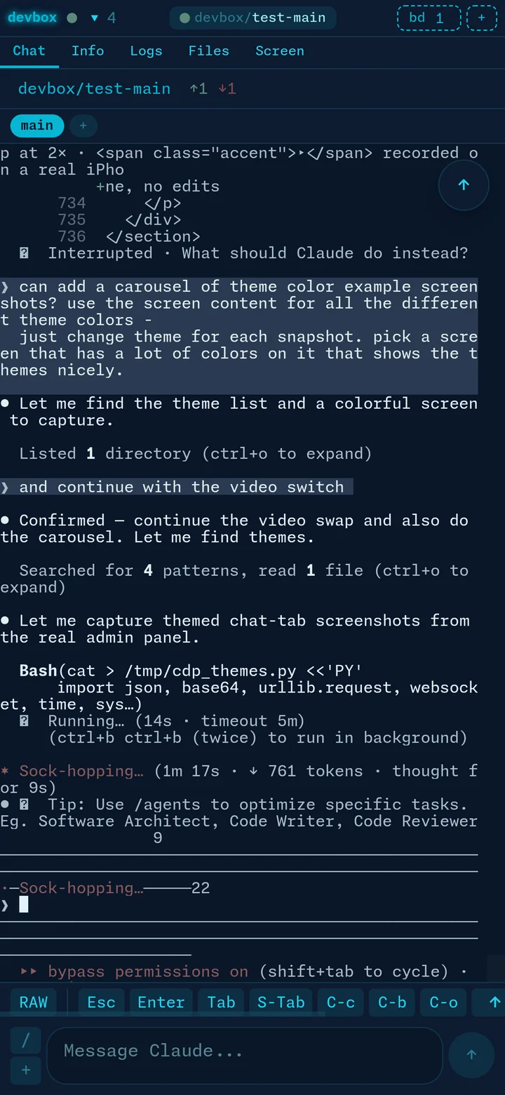 Chat tab with Arctic theme