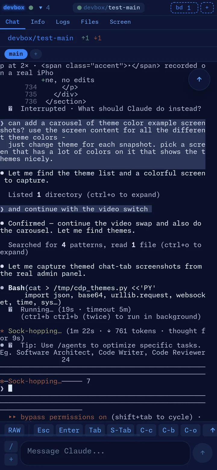 Chat tab with Cobalt theme