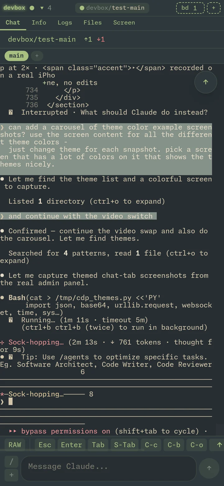 Chat tab with Everforest theme