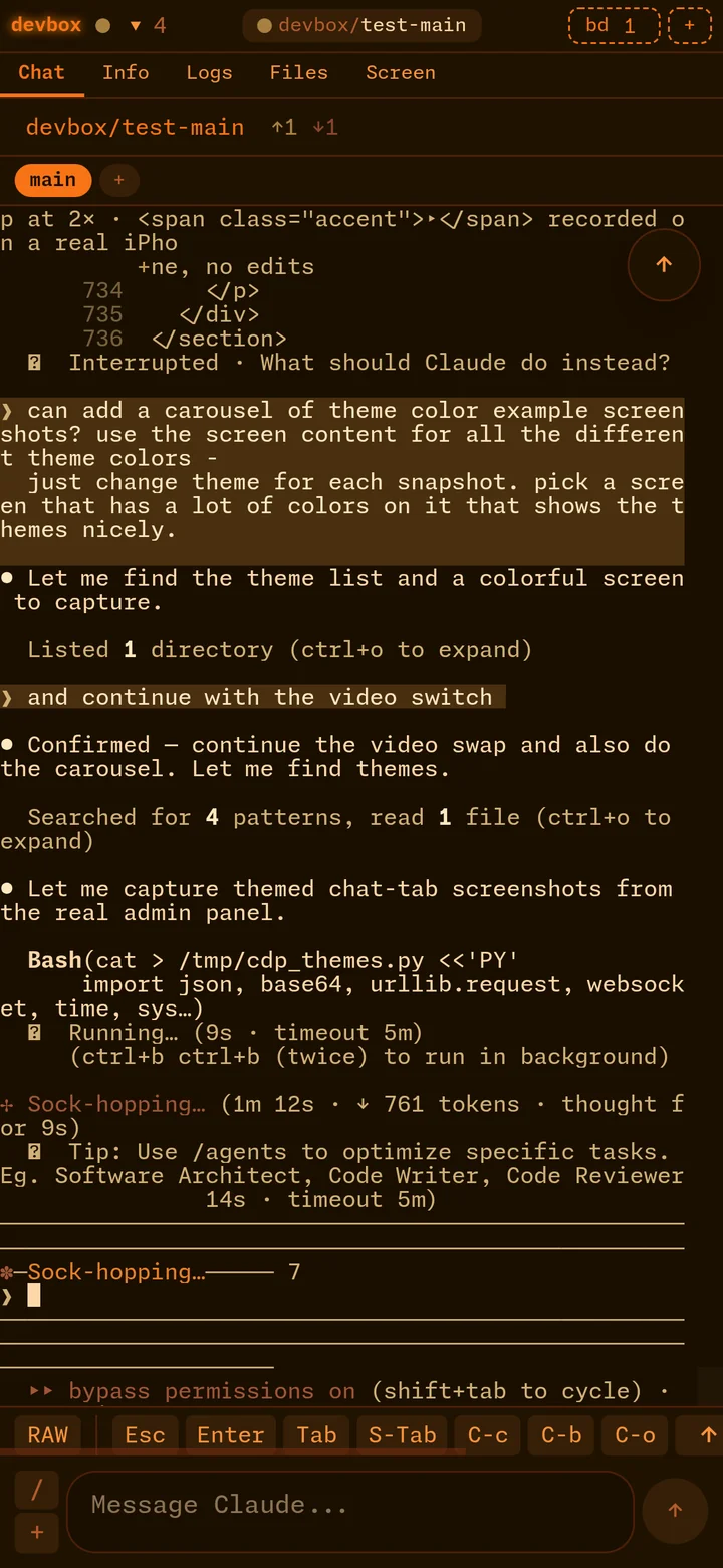 Chat tab with Phosphor theme