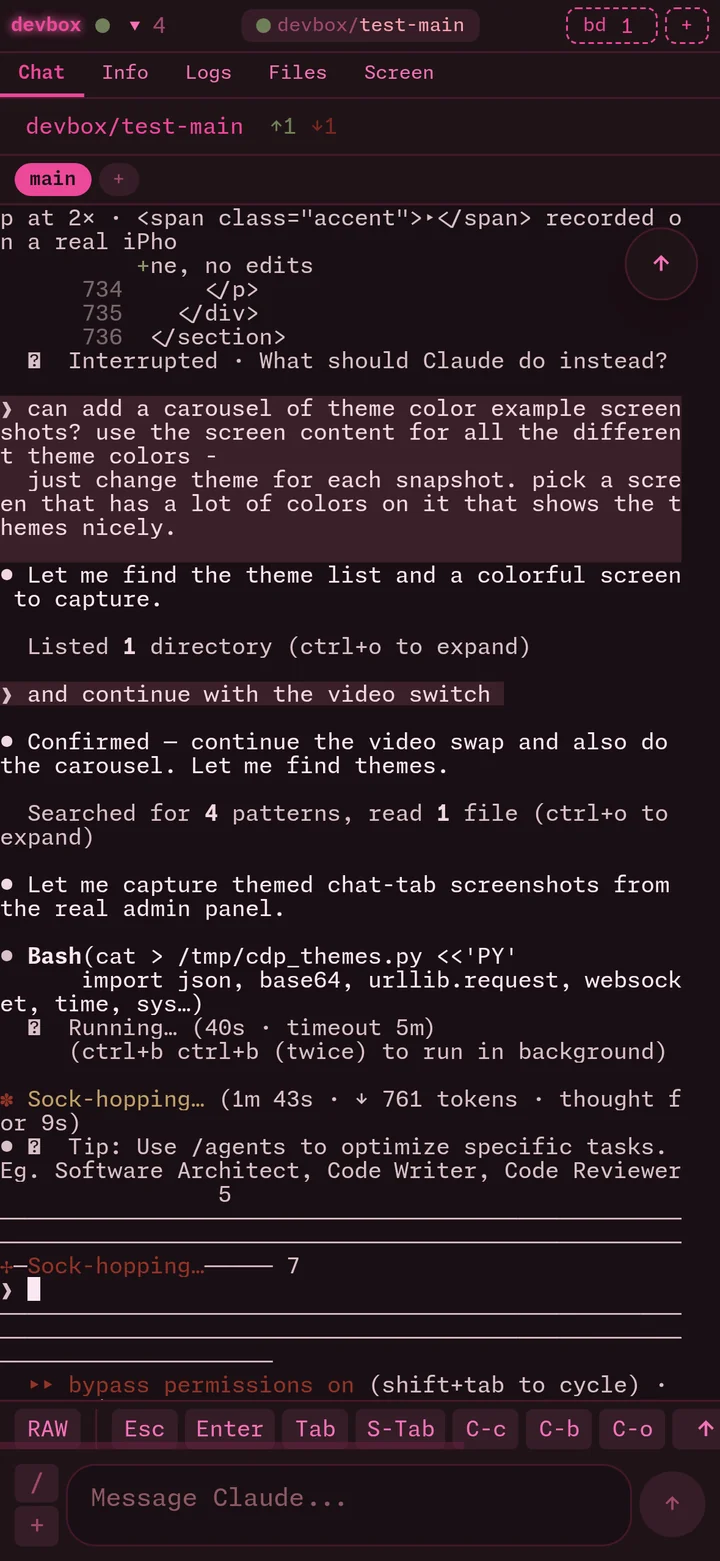 Chat tab with Rose theme
