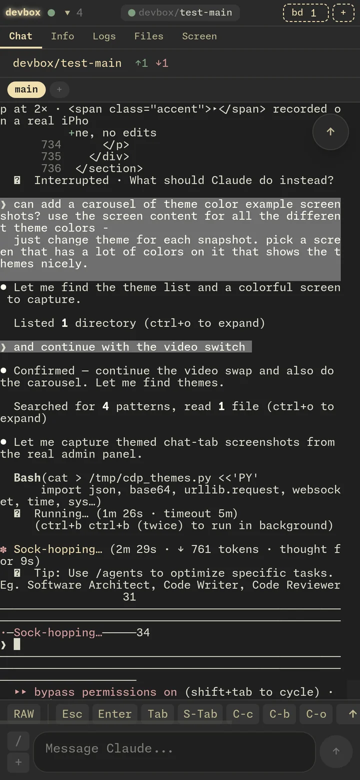 Chat tab with Zenburn theme